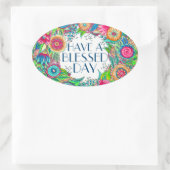 日ステッ賛美クを貼る 楕円形シール (バッグ)