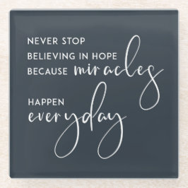 日ストップ々の奇跡のような希望は決して無い ガラスコースター