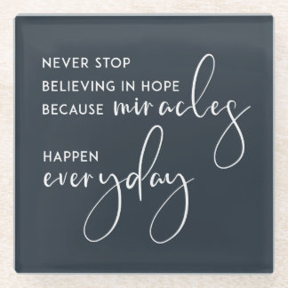 日ストップ々の奇跡のような希望は決して無い ガラスコースター