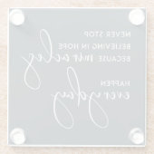 日ストップ々の奇跡のような希望は決して無い ガラスコースター (裏面)