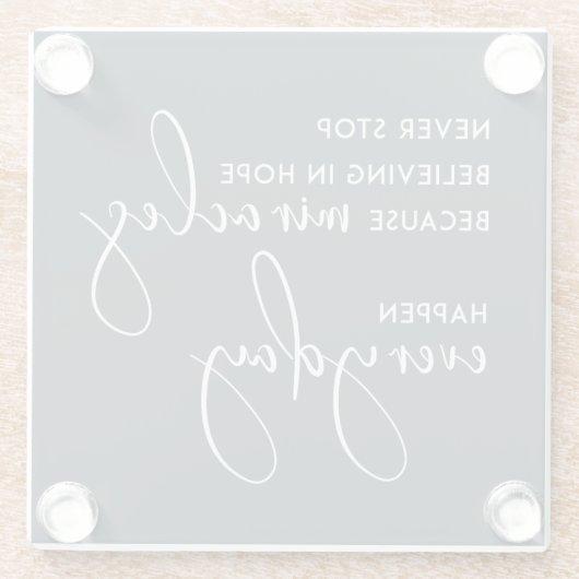 日ストップ々の奇跡のような希望は決して無い ガラスコースター (裏面)