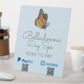 日スパバタフライスキャンして支払カスタムいQRコード 台座サイン (インサイチュ)