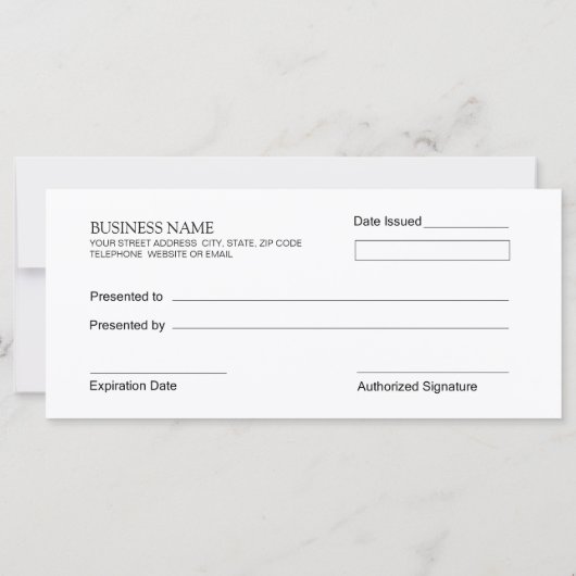 日スパ又はマッサージセラピストギフト券 (裏面)