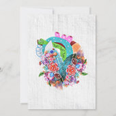 日スペインの付を保存する素朴ハートメキシコの結婚式 招待状 (裏面)