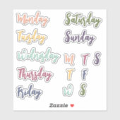 日ズオブウィークエスティッカーズ – コテージコアカラー シール (シート)