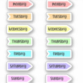 日ズオブウィークパステルレインボープランナースクリプト シール (正面)