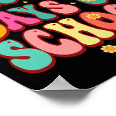 日ズオブスクールGroovyレトロ100日目先生かわいい ポスター (角)