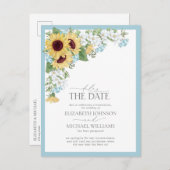 日ダスティブルーサンフラワーのフローラを遅結婚らせる 案内ポストカード (正面/裏面)