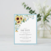 日ダスティブルーサンフラワーのフローラを遅結婚らせる 案内ポストカード (スタンド正面)