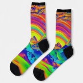 日トリップ(幻覚体験)のようなカラフルの入った山々 ソックス (左)