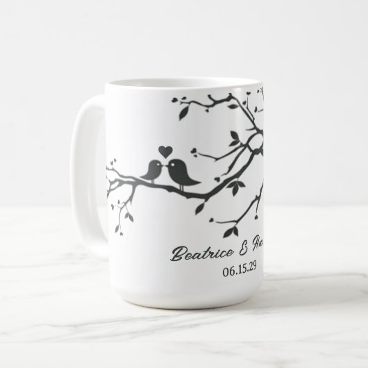 日パーソナライズされた付結婚愛鳥|過去記事 コーヒーマグカップ (正面左)