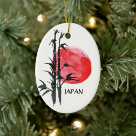 日パーソナライズされた日・竹ホリ日本のデイ セラミックオーナメント