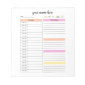 日パーソナライズされた計メモ帳 ノートパッド (正面)