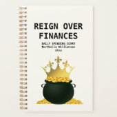 日パーソナライズされた間支出予算日表 プランナー手帳 (正面)