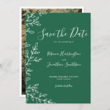 日ミニマル付を保存する葉の緑の結婚式