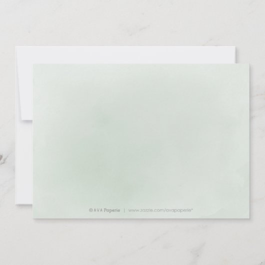 日ミニマル付を除く緑の写真結婚式 招待状 (裏面)