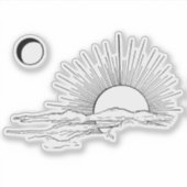 日ミニマル月の美学ステッカー シール (正面)