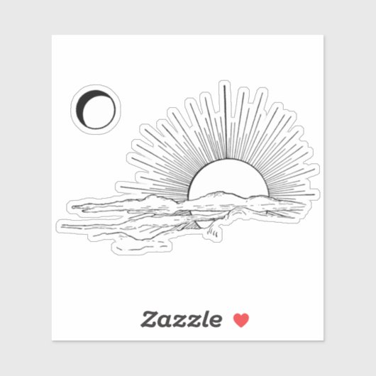 日ミニマル月の美学ステッカー シール (シート)