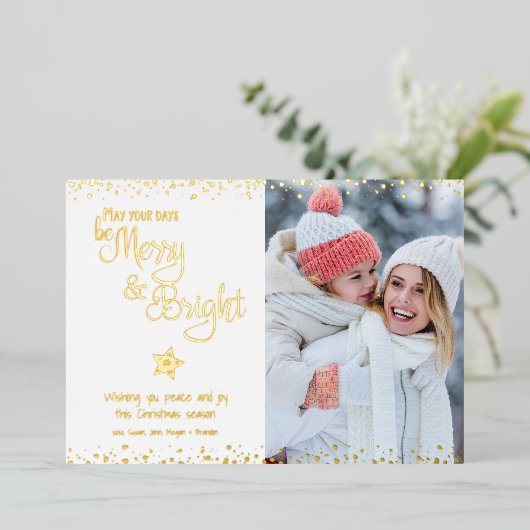 日メリーBeとBright Scriptフォト実在金ゴールド 箔シーズンカード (立ち正面)