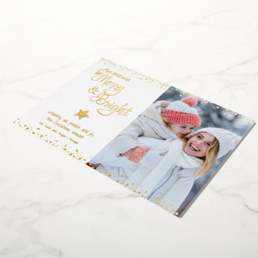 日メリーBeとBright Scriptフォト実在金ゴールド 箔シーズンカード (回転した状態)