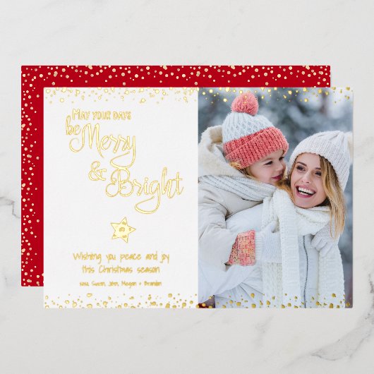 日メリーBeとBright Scriptフォト実在金ゴールド 箔シーズンカード (正面/裏面)