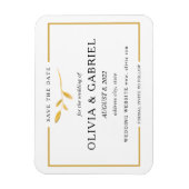 日モダンスタイリッシュ付を保存エレガントな結婚式 マグネット (縦)