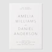 日モダンミニマル付の保存 ベラム紙招待状 (正面)