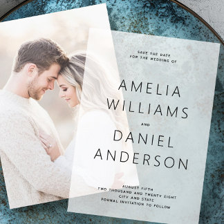 日モダンミニマル付の保存 ベラム紙招待状