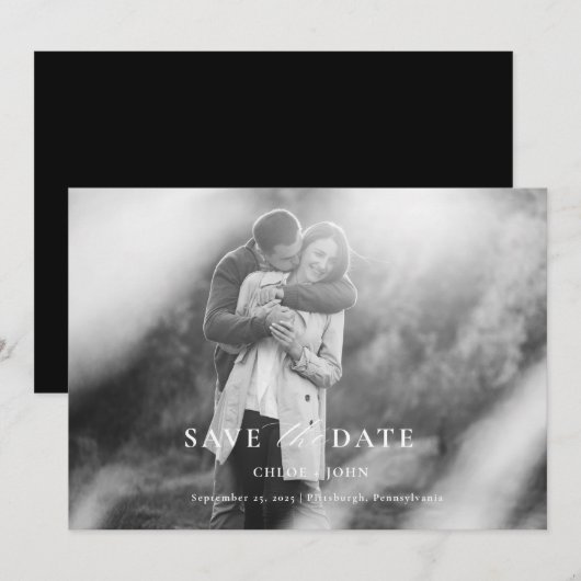 日モダンミニマル付の保存 招待状 (正面/裏面)