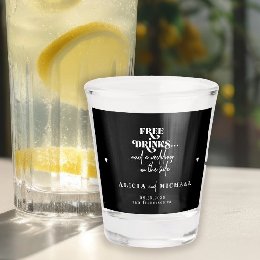 日モダン付おもしろいを保存した無料のドリンク結婚式 ショットグラス