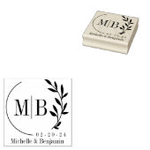 日モダン付きモノグラム ラバースタンプ (押印)