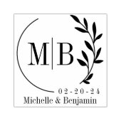 日モダン付きモノグラム ラバースタンプ (インプリント)