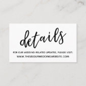 日モダン付とカジュアルの詳細カー結婚ドを保存 名刺 (裏面)