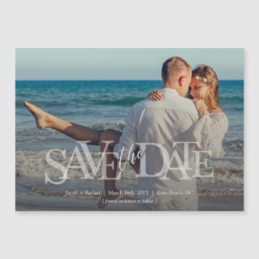 日モダン付の全写真オーバーレイを保存結婚する (正面)