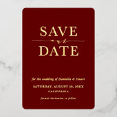 日モダン付をエレガントミニマル保存 箔招待状 (正面)