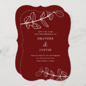 日モダン付を除いた葉 招待状 (正面/裏面)