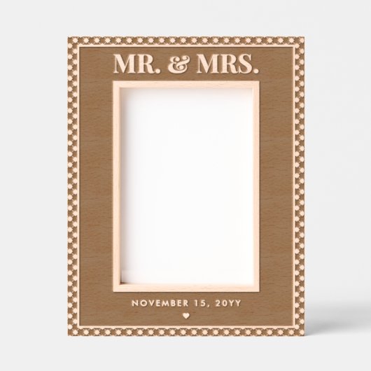 日モダン付エレガント主夫妻と共パーソナライズされたに レーザー彫刻フレーム (正面)