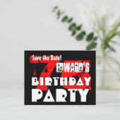 日モダン付75th誕生日パーティーV21を保存 案内ポストカード (スタンド正面)