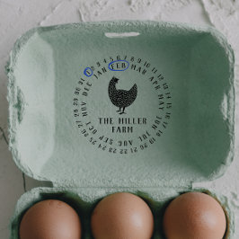 日モダン付&チキンファーム名パーソナライズされた卵 セルフインキングスタンプ