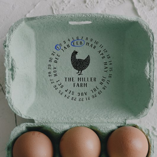 日モダン付&チキンファーム名パーソナライズされた卵 セルフインキングスタンプ