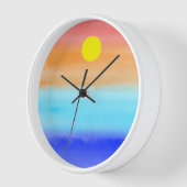 日モダン入りビーチ水色レトロ勾配 壁時計 (傾斜)