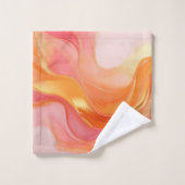 日モダン出オレンジ、ピンク、金ゴールド バスタオルセット (ウォッシュタオル)