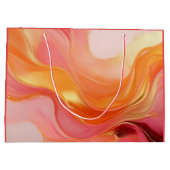 日モダン出オレンジ、ピンク、金ゴールド- ラージペーパーバッグ (裏面)