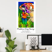 日モダン妖精の国ポスタープリント ポスター (ホームオフィス)