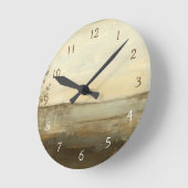 日モダン没の風景油画 ラウンド壁時計 (傾斜)