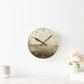 日モダン没の風景油画 ラウンド壁時計 (ホーム)