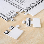 日ユニークパーソナライズされた誕生日履歴 ジグソーパズル (側面)