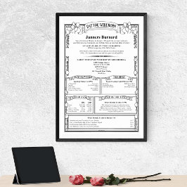 日ユニークパーソナライズされた誕生日履歴 ポスター