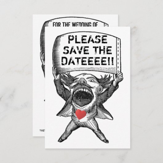 日ユニーク付おもしろいを保存する 招待状 (正面/裏面)