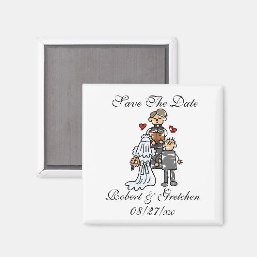 日ユニーク付を保存す結婚る マグネット (正面/裏面)